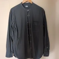 UNIQLO バンドカラーシャツ 長袖 スモーキーブルー Lサイズのサムネイル