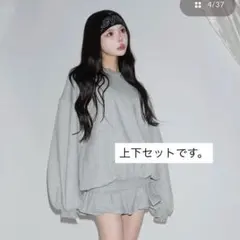 Darich ダーリッチ カラーラメスウェット トップス プリーツミニスカート