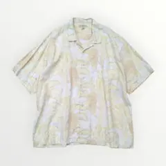 【リネン100%/XXL】トミーバハマ アロハシャツ バナナツリー柄 総柄 古着のサムネイル
