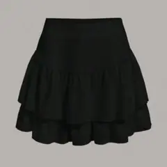 SHEIN EZwear ソリッドカラー ラッフルヘムスカート