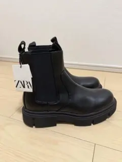 ZARA ブラック サイドゴアブーツ メンズ 26cm EUR40