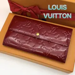 ルイヴィトン モノグラムヴェルニ ポルトフォイユサラ 長財布 レッド