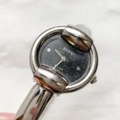 【稼働品】GUCCI■GG文字盤　バングル　レディースウォッチ