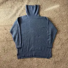 [美品]CINEMA CLUB タートルネックセーター LL ダークブルー