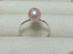 アコヤ真珠　ピンクパール s925シルバーリング　11号
