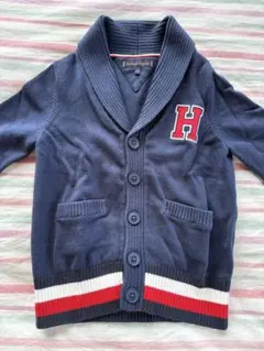トミーヒルフィガー　ネイビー Hロゴ カーディガン