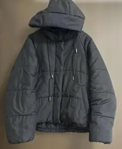AS KNOW AS plus 안솜 재킷 후드 첨부 블랙