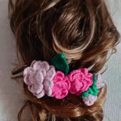 【 一点物】 クリスマスローズの髪飾り バラのバレッタ