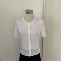 UNIQLOホワイト 半袖 カーディガンMサイズ