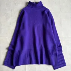 美品✨ Spick&Span ウールカシミヤ タートル プルオーバー 紫 F