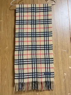 Burberry バーバリー　チェック柄 ベージュ マフラー　クリーニング済み