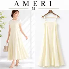 AMERI 2WAYサスペンダー ニットワンピース アイボリー Mのサムネイル