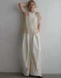 しまむら Hideka コラボ ボリュームパンツ アイボリー Mサイズ