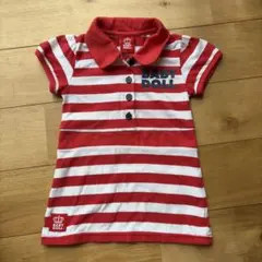 BABYDOLL ボーダー ポロシャツ ワンピース レッド⭐︎のサムネイル