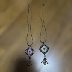 ハンドメイド ビーズネックレス 2点セット