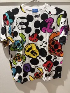 ディズニー ミッキー スティッチ 総柄Tシャツ Lのサムネイル