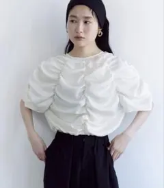 UN3D. WAVE DRAWSTRING TOP ホワイト - メルカリ