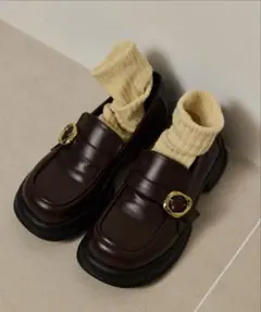 MARY QUANTフラワーモチーフ 厚底 ローファー ブラウン 23.5 - メルカリ