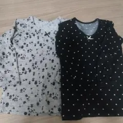 花柄・ドット柄アンダーシャツ2枚セット