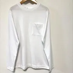 ikka メンズ 長袖 Tシャツ ロンT カットソー　インナー　秋　ホワイト M