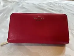 kate spade 赤 レザー 長財布