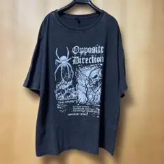 US古着 ROMWE グラフィックTシャツ ブラック Lサイズ