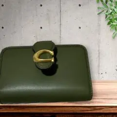 新品未使用✨COACH コーチ 二つ折り財布 C金具 ダークグリーン