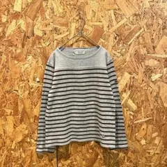 Beams Heart 長袖カットソー ロンT ボーダー グレー レディース S