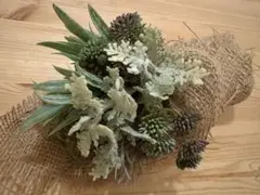 ナチュラルスワッグ グリーン系 約20cm 造花　多肉植物　麻