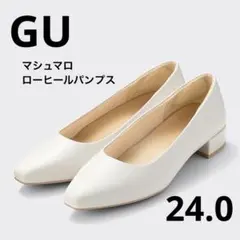 新品未使用 GU マシュマロローヒールパンプス オフホワイト 24.0 春 夏のサムネイル