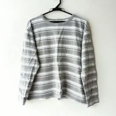 ☆美品☆　C.P.S.　ボーダーカットソー　グレー＆ホワイト　サイズL