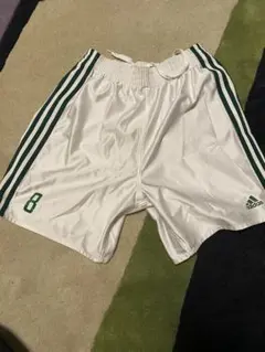 【おまけ付】adidas ゲームパンツ 8番　グリーン　ホワイト