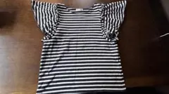 earth music&ecology ネイビー ストライプ 半袖Tシャツ