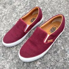 VANS バーガンディ スエード スリッポン