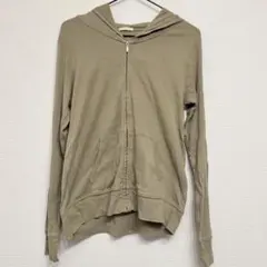 GU 薄手パーカー フルジップ カーキ M アウター トップス
