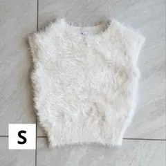 【hiro8様専用】GU フェザーヤーンニットプルオーバー S ホワイト