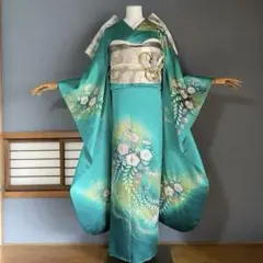 振袖フルセット 銀通し 辻ヶ花 作家物 花絞り 金彩 成人式振袖 振袖 裄