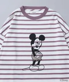 ま*ん様 FREAK’S STORE ミッキー　ボーダープリントロングスリーブT