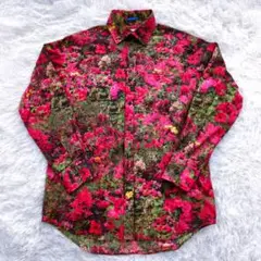 美品/L相当✨　ポールスミス　長袖シャツ　花柄　総柄　赤　お洒落　M