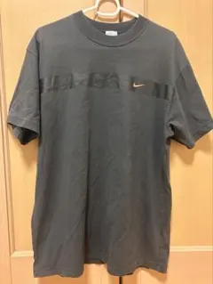 【00s】NIKE ナイキ Tシャツ スウッシュ ロゴ 切り替え 黒 M