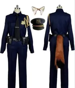 大幅値下げ ズートピア ニック 警官 コスプレ衣装 Dハロ 耳なし