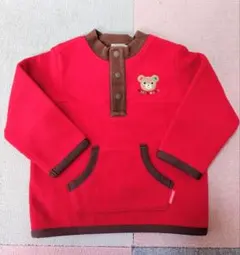 90 MIKIHOUSE 赤フリース素材トレーナー