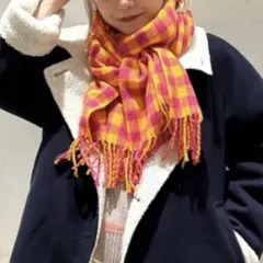 ニコアンド　スタッフプロデュース　チェックストール