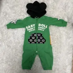 BABYDOLL フード付きロンパース 80cm グリーン