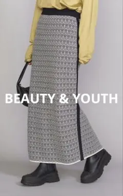 BEAUTY & YOUTH ジャガードタイトスカート