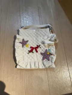 キルティングポシェット ショルダーバッグ　クリーム　ハンドメイド　ウィッシュコア