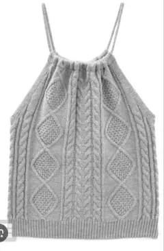 GRL ケーブル編みホルターネックニットトップス[gn417]