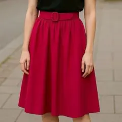 新品タグ付 ロペピクニック プリーツスカート Mサイズ ピンク ベルト付き　M