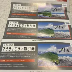 日本スキー場開発　リフト及びアクティビティ割引券3枚のサムネイル