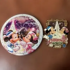 ディズニークリスマスウィッシュ 2017 缶バッジ ピンバッジ 2個セット
